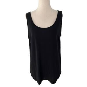 Fisher Black Silk Sleeveless Tank Top Women's Size Large | 50-9